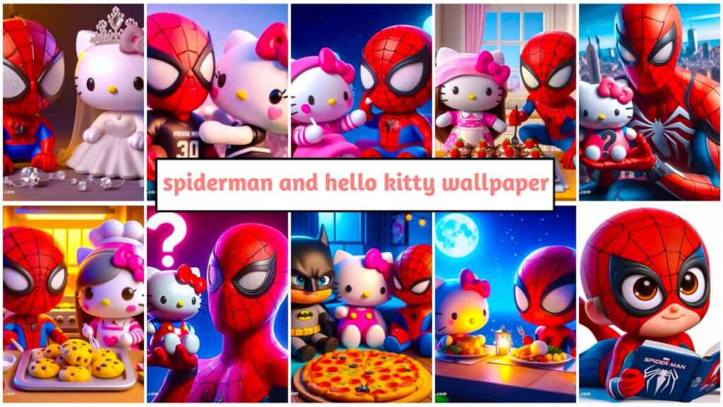 Spiderman and Hello Kitty wallpapers